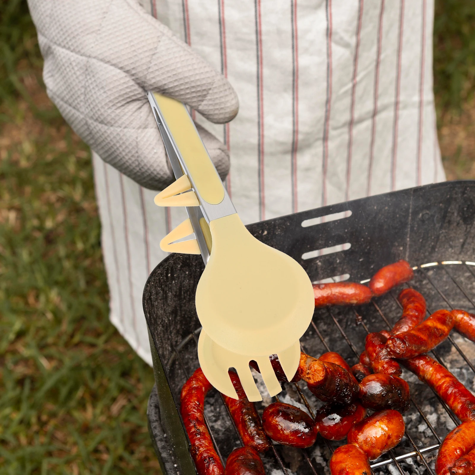 

1 Pcs Silicone Heat Resistant Food Tongs Cooking Kitchen Clip Barbecue Grilling Serving Tongs
