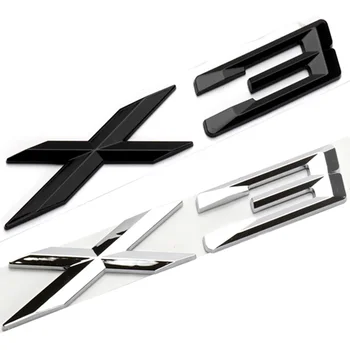 3D ABS ブラッククローム車の手紙リアトランクバッジ X3 ロゴ BMW X3 F25 ステッカーエンブレム X3 E83 F25 G01 レタリングアクセサリー