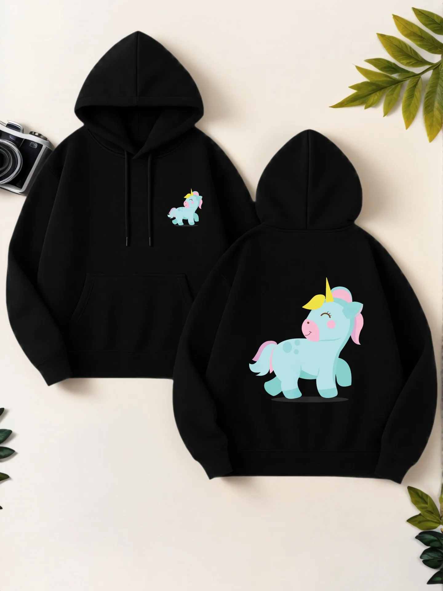 هوديي نسائي برسومات جرافيك، طباعة كرتونية لطيفة، جمالية كاجوال، صوف، ملابس يومية غير رسمية، للمراهقين #1