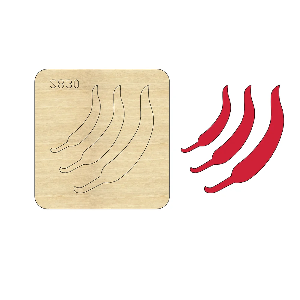 New Multi-Size Chilli Dies Cutting Wooden Knife Die Compatible With Most Manual Die Cut Cutters