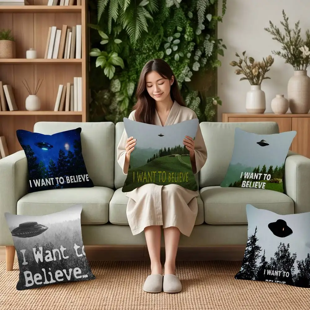 I Want To Believe UFO X Files TV Series Game Personalized Pillow Dust Cover Bedroom Party Decoration Pillowcase Children Gift