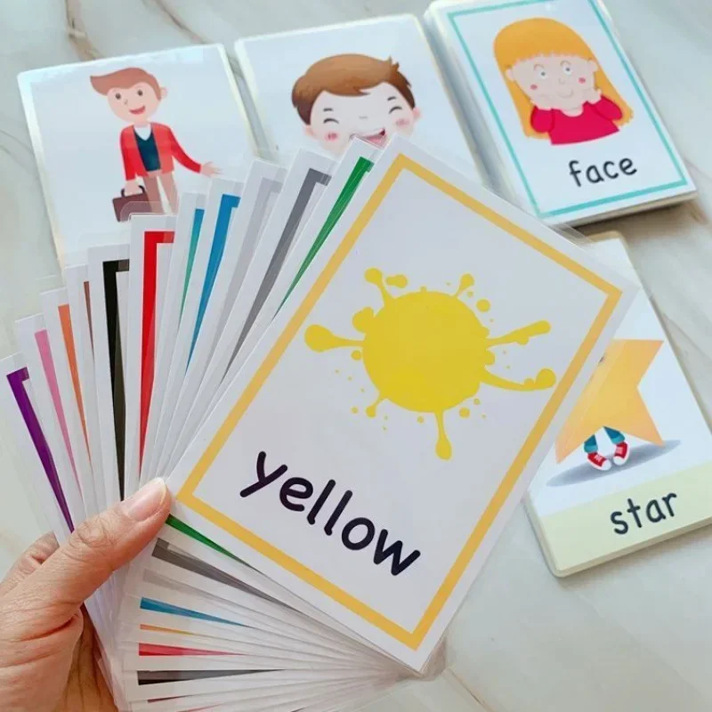 

12/16pcs Kids English Learning Word Card Color Flash Cards Learning Toy for Children Color Cognition Memory Education Montessori