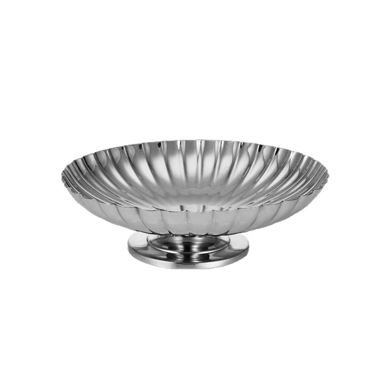 Stainless steel fruit plate high-end living room fruit plate striped design