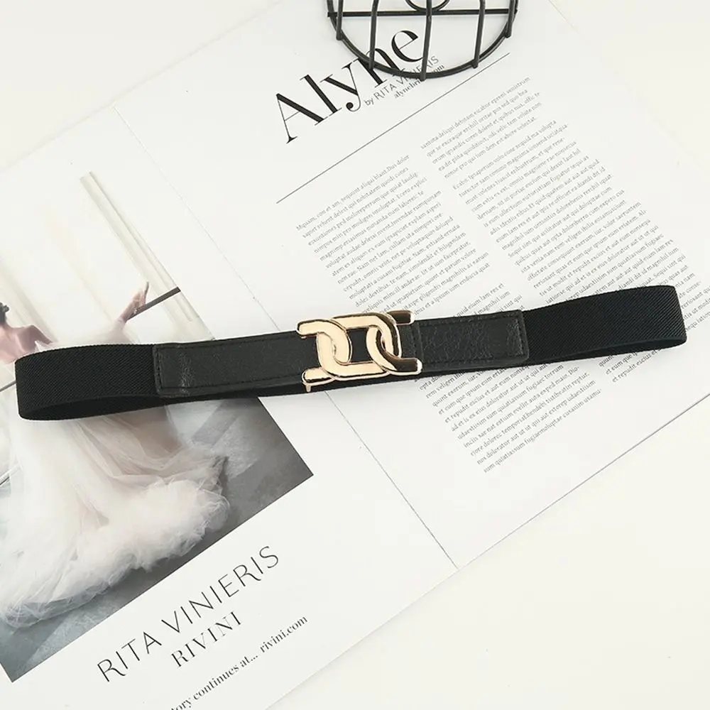 

Elastic For Girls Sun PU Leather Metal Buckle Women Dress Waist Belts Korean Waistbands Coat Decoration Moon Waist Belts