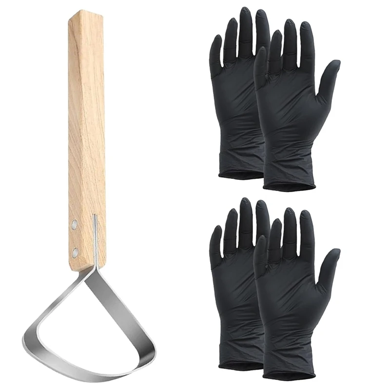 

3Pcs Hide Scraper Fleshing Tool Fleshing Knife 11.2In Long Handle Fleshing Knife For Hides,Skinning Fur Handling Supplie