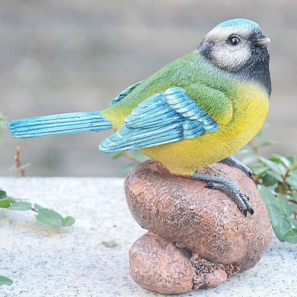 

Durable Cute Miniature Bird Figurine Vintage Handmade Small Animal Model Resin Bird Statue Indoor Outdoor