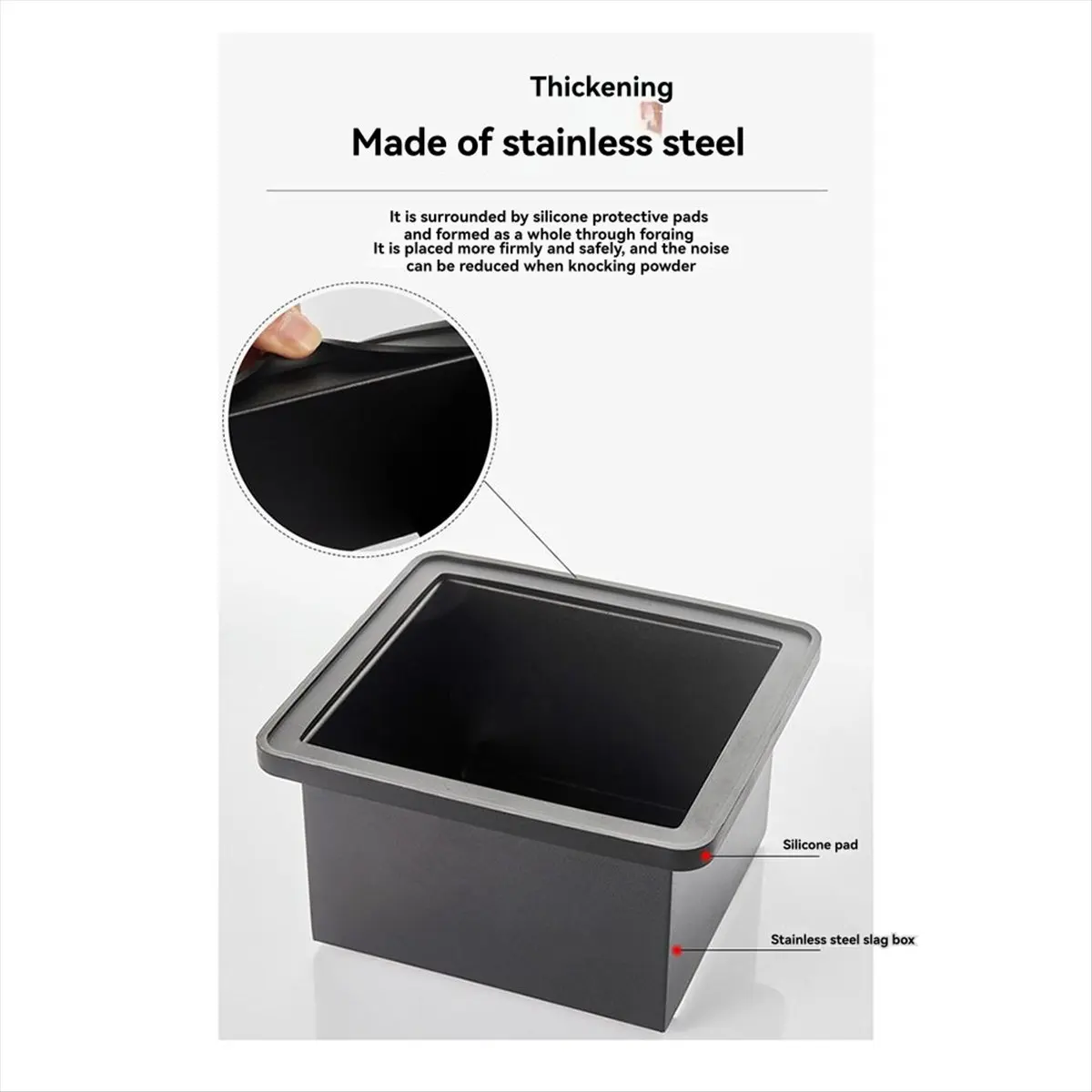 N14R Top Coffee Knock Box Embedded Coffee Grounds Bucket Coffee Knocking Grounds Bucket Coffee Powder Grounds Tank