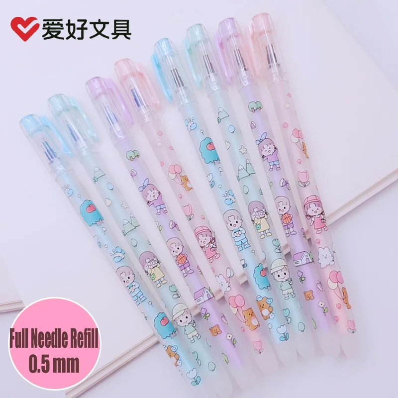 

10Pcs AIHAO GP2023 Lovely Kawaii Erasable Neutral Pen Black Blue Ink 0.5mm Gel Pen Office Student Supplies Stationery