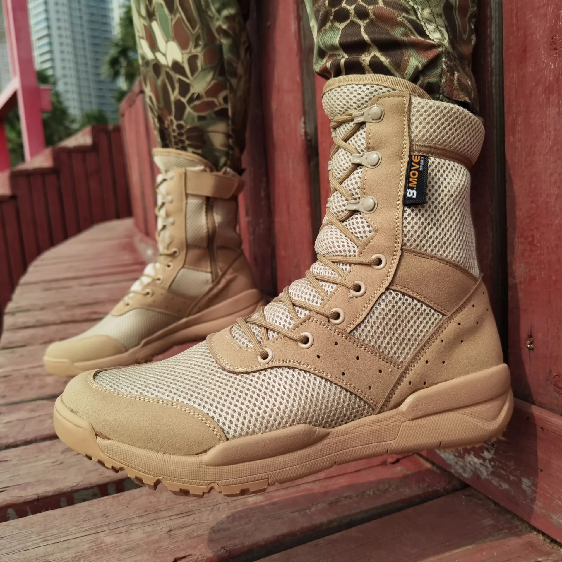 Botas de combate ultraligeras con cremallera para hombre y mujer, zapatos de escalada al aire libre transpirables, botas tácticas militares para