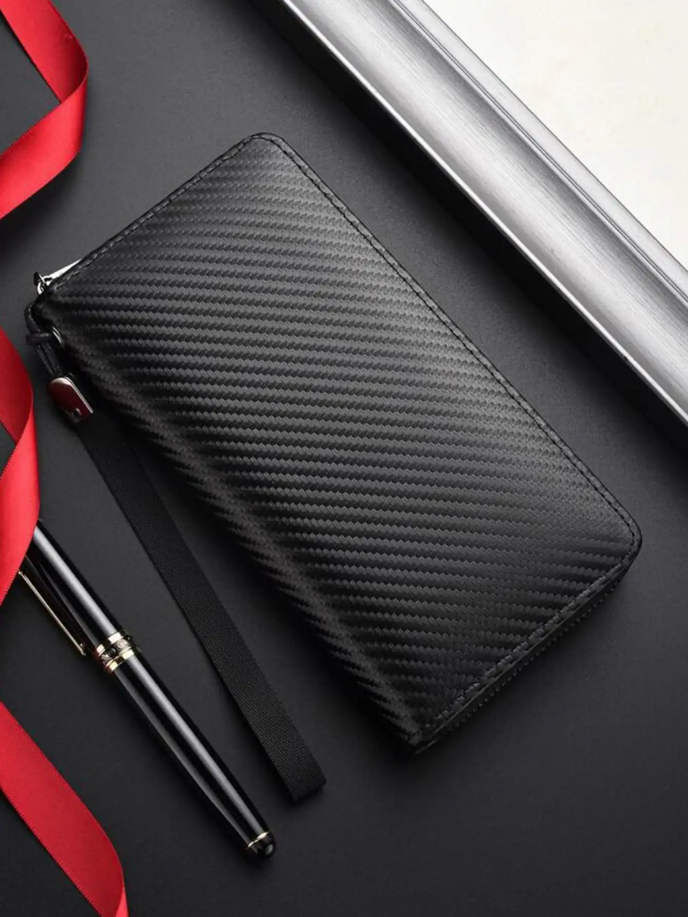 New Hot Casual Pu Zipper Long Wallet Business Large Capacity Multifunction Minimalist Long Wallet Rfid Blocking wallet for Men