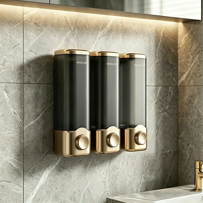 

Soap Dispenser Wall-mounted Non-punching Kitchen Sink Press Hand Sanitizer Bottle Shampoo Box Body Wash No Nails