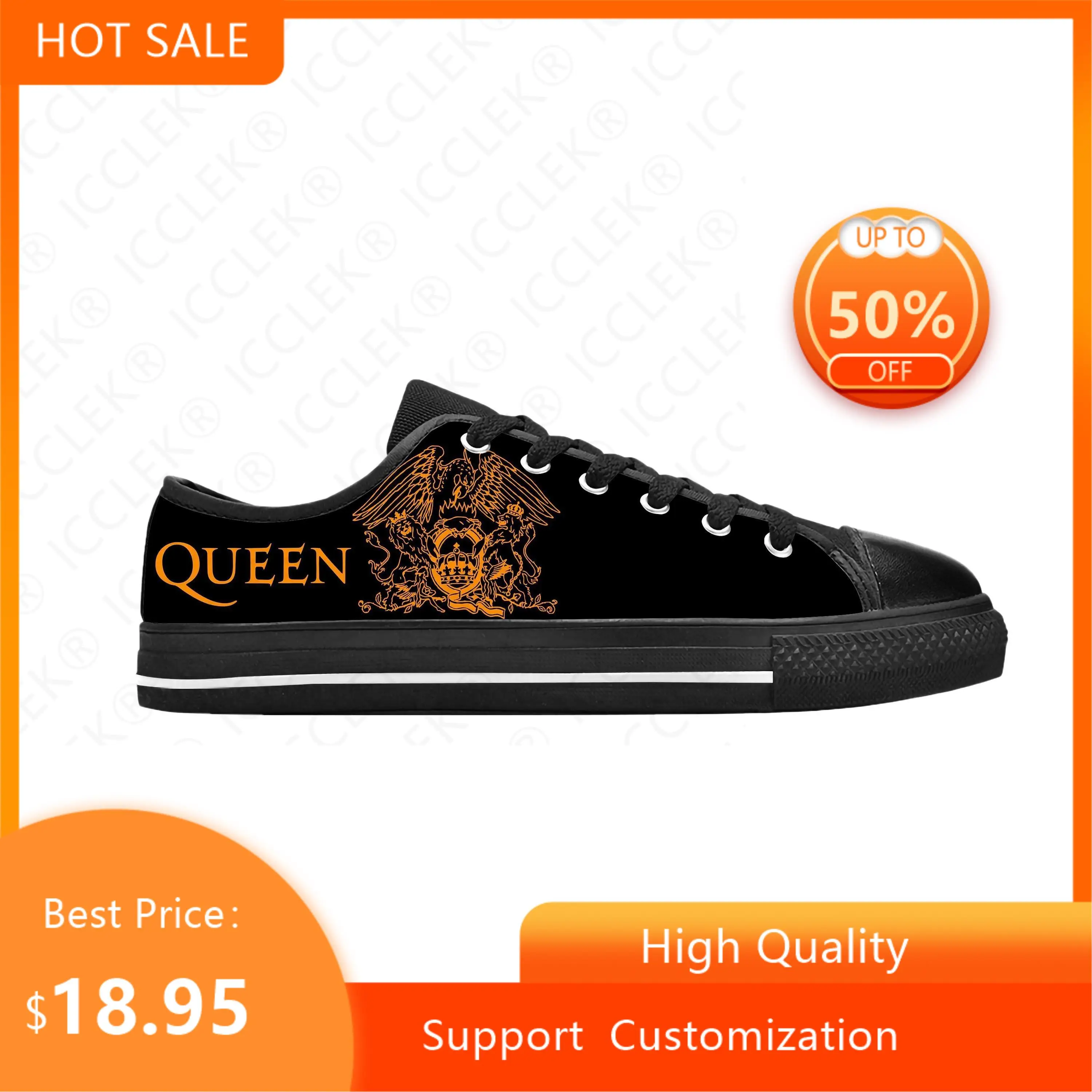 Freddie Mercury Rock Band Music Singer Funny Queen Casual Cloth Shoes Low Top Latest Comfortable Breathable Mens Womens Sneakers