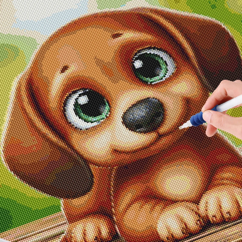 النبي الماس اللوحة الوافدين الجدد الكلب التطريز الحيوان كامل مربع جولة فسيفساء 5D DIY صورة الاكريليك ديكور المنزل #2