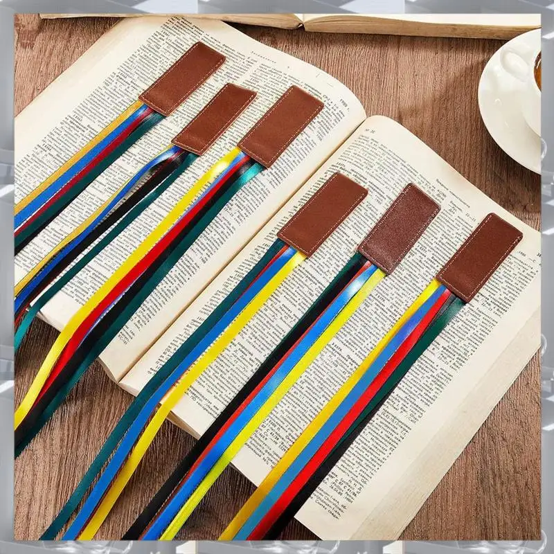 Hot Selling-20 Pcs Bible Ribbon Bookmark Bulk Artificial Leather Christian Book Markers With 5 Colorful Ribbons For Books,20 Pcs