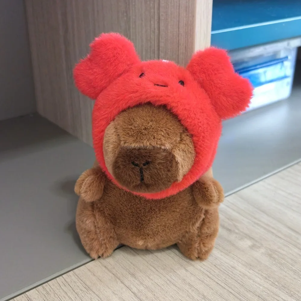 Kawaii multicolorido capivara chaveiro 10-13cm rosa capibala saco pendurado capibara macio capivara brinquedo presente de aniversário