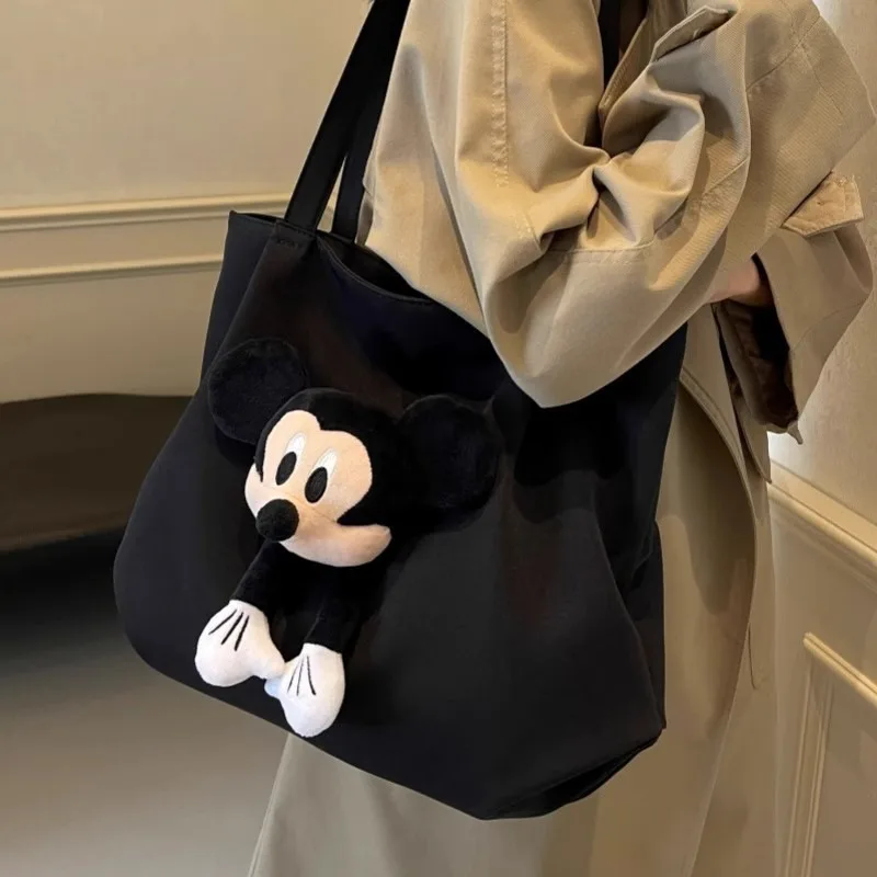 

Женская холщовая сумка — универсальная сумка через плечо большой вместимости с мультяшным принтом для студентов колледжей, школ и повседневного использования