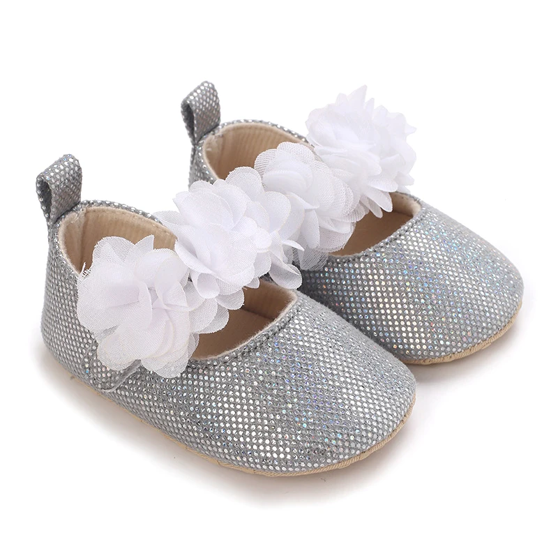 

Baby Girl Canvas Flats Soft Soles Elegant Floral Mary Jane Dress Shoes Casual Walking Shoes for Newborn Infant Toddler