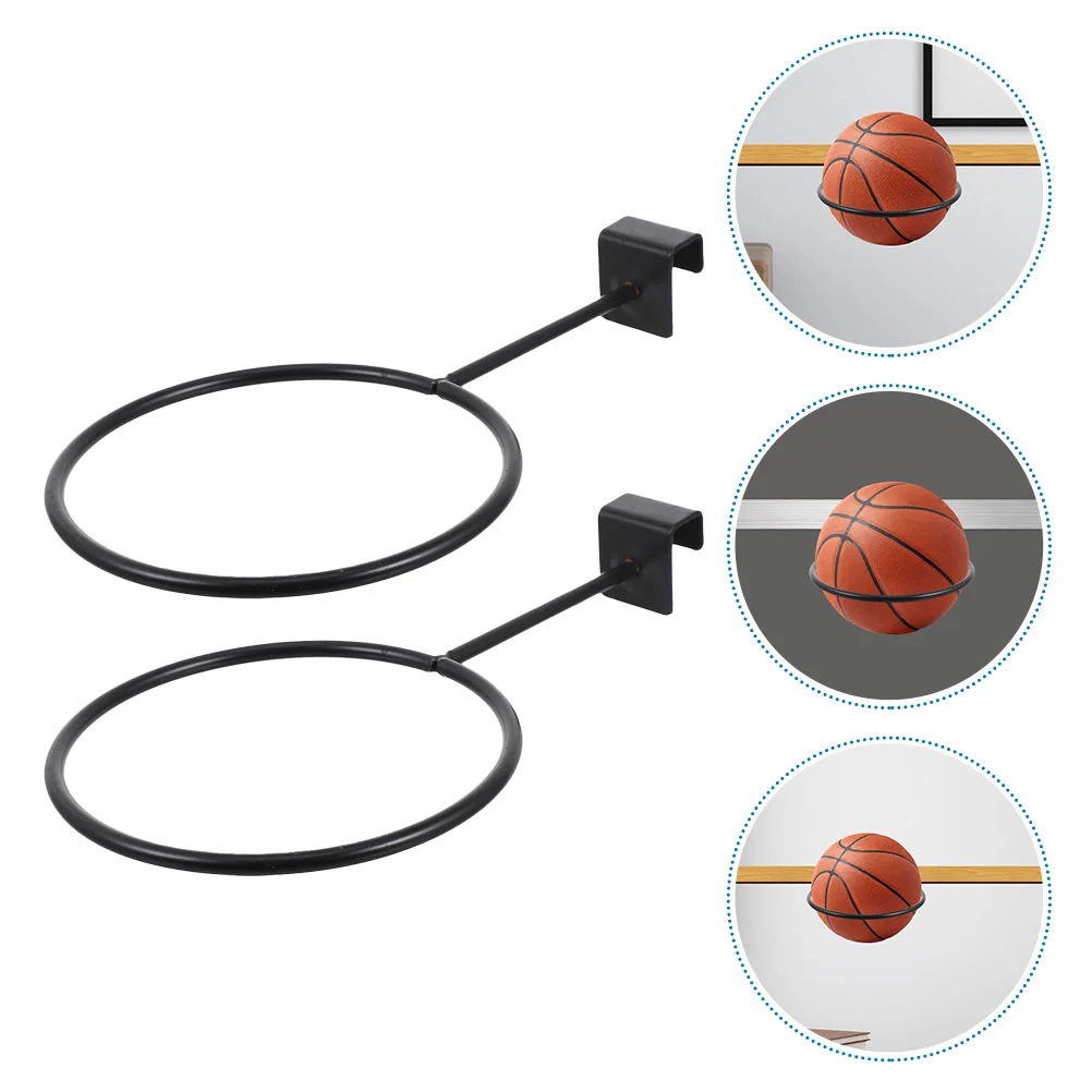 

2 Pcs Ball Rack Balls Basketball Display Storage Shelves Shelf Sports Iron Football Stand Decorative