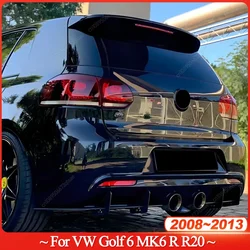 Car Rear Bumper Diffuser Tail Splitter Spoilers Protector Guard Lip Glossy Black ABS Bodykits For VW Golf 6 MK6 R R20 2008-2013