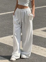 Primavera y otoño estilo casual pequeña sudadera con capucha pantalones rectos pantalones casuales pantalones holgados de otoño e invierno para mujer