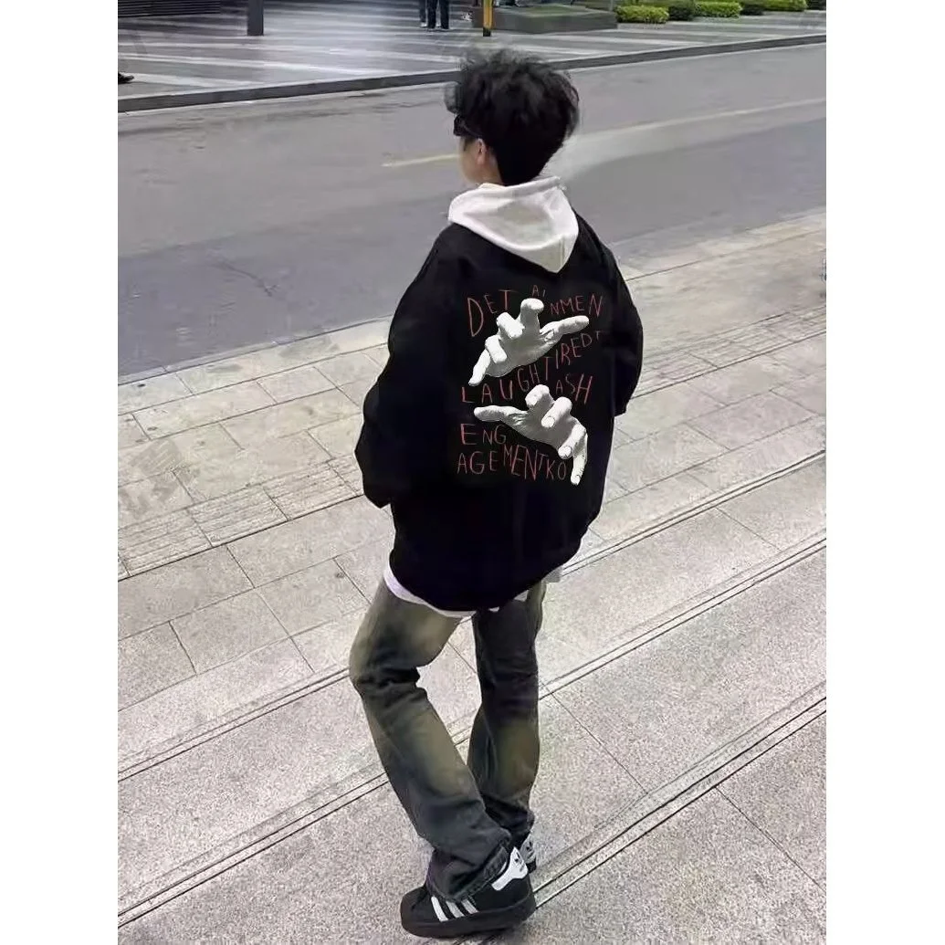 

Retro American Bla Pilot Jaet Men's Spring Autumn New High Street Hiphop Trendy Baseball orm Couple's Outerwear