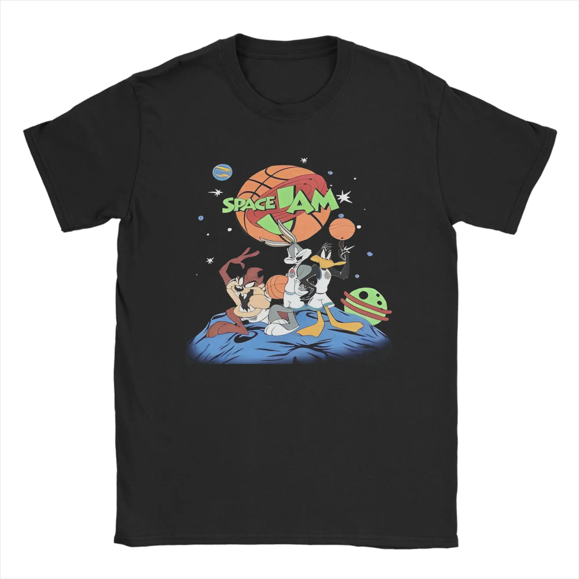 Kawaii Space Jam Moive Tshirts For Men Women O-neck Short Sleeve Top Tee  Cotton Summer Tops