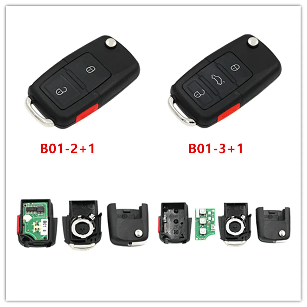 5PCS B Series B01-2+1 B01-3+1 Universal Remote Control Car Key for VW Works with FOR KD-X2 KD900 KD900+ Mini KD URG200