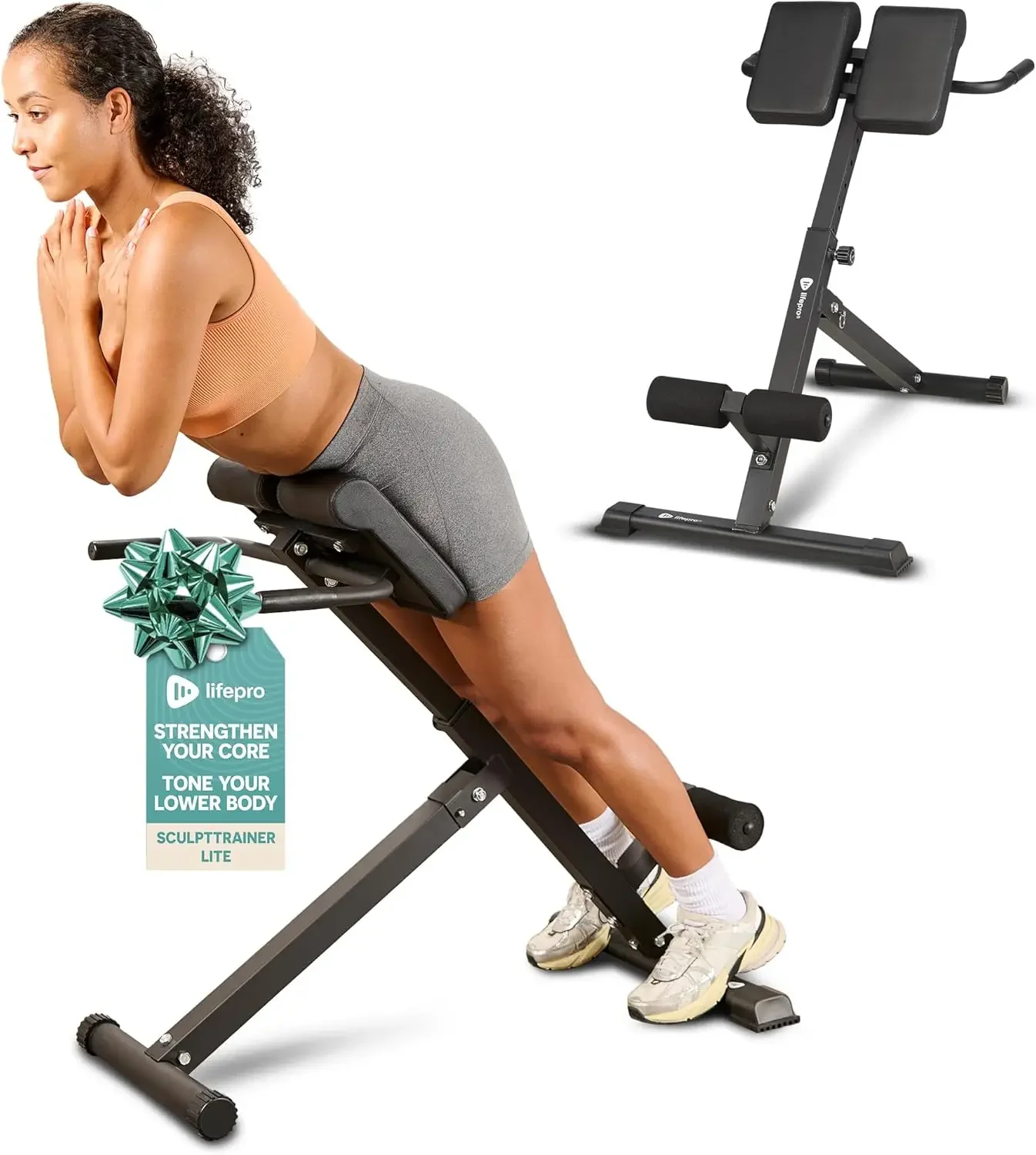 ספסל היפר-הרחבה, ספסל האריך foldable עבור גלוט, מכחול & גב תחתון, ציוד פעילות גופנית מתכווננת