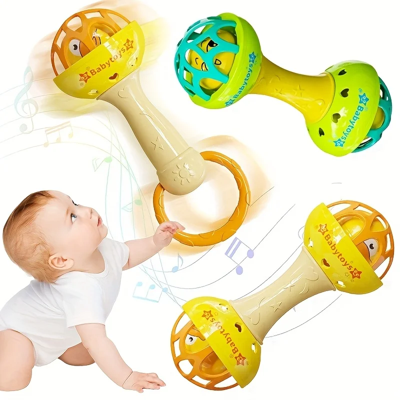 2pcs Baby Toy Catch Ball Rattle Baseball Newborn Early Education Grip Toy