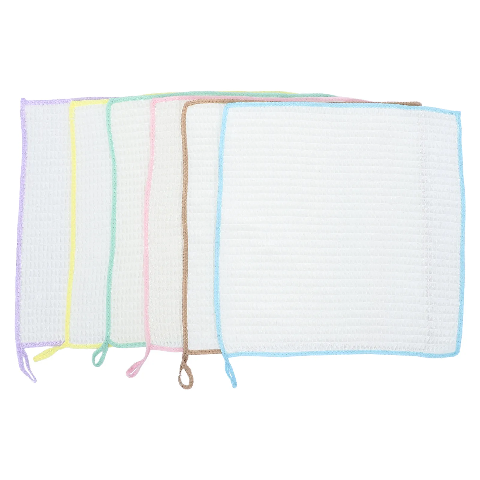 6Pcs Microfiber Waffle Weave Dishcloths Ultra Soft Absorbent Quick Drying Kitchen Cleaning Cloths Reusable 30x30cm Waffle