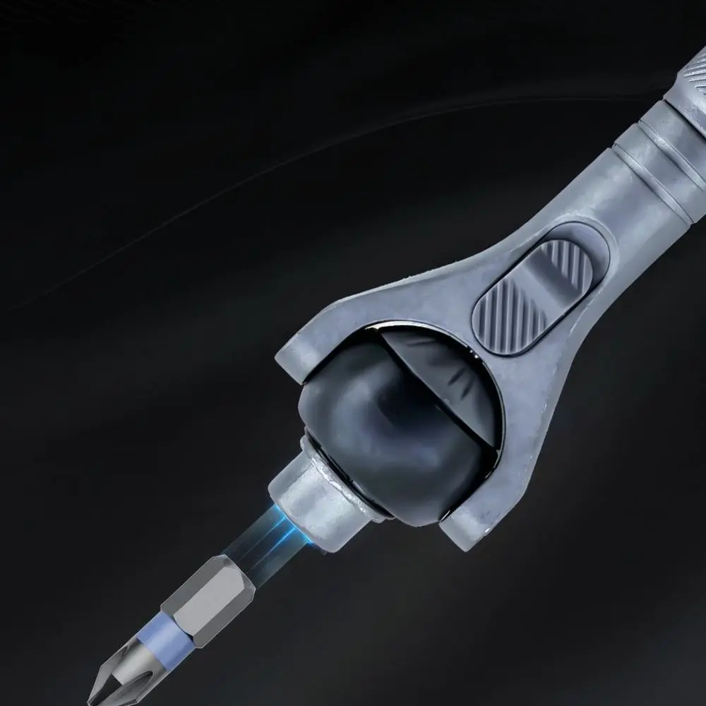 Professional Magnetic S2 Steel Ratchet Screwdriver Set Flexible Angle Portable Tool For Narrow Space Repairing Works