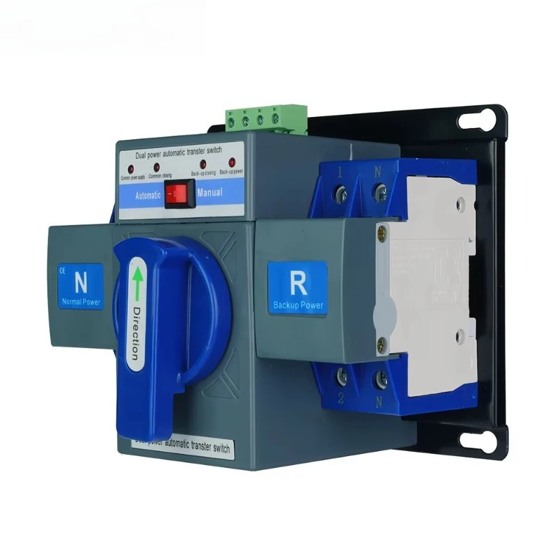 Controller generatore monofase con interruttore di trasferimento automatico, 63 A CA, 2 poli, doppia alimentazione ATS per un commutazione affidabile dell'energia