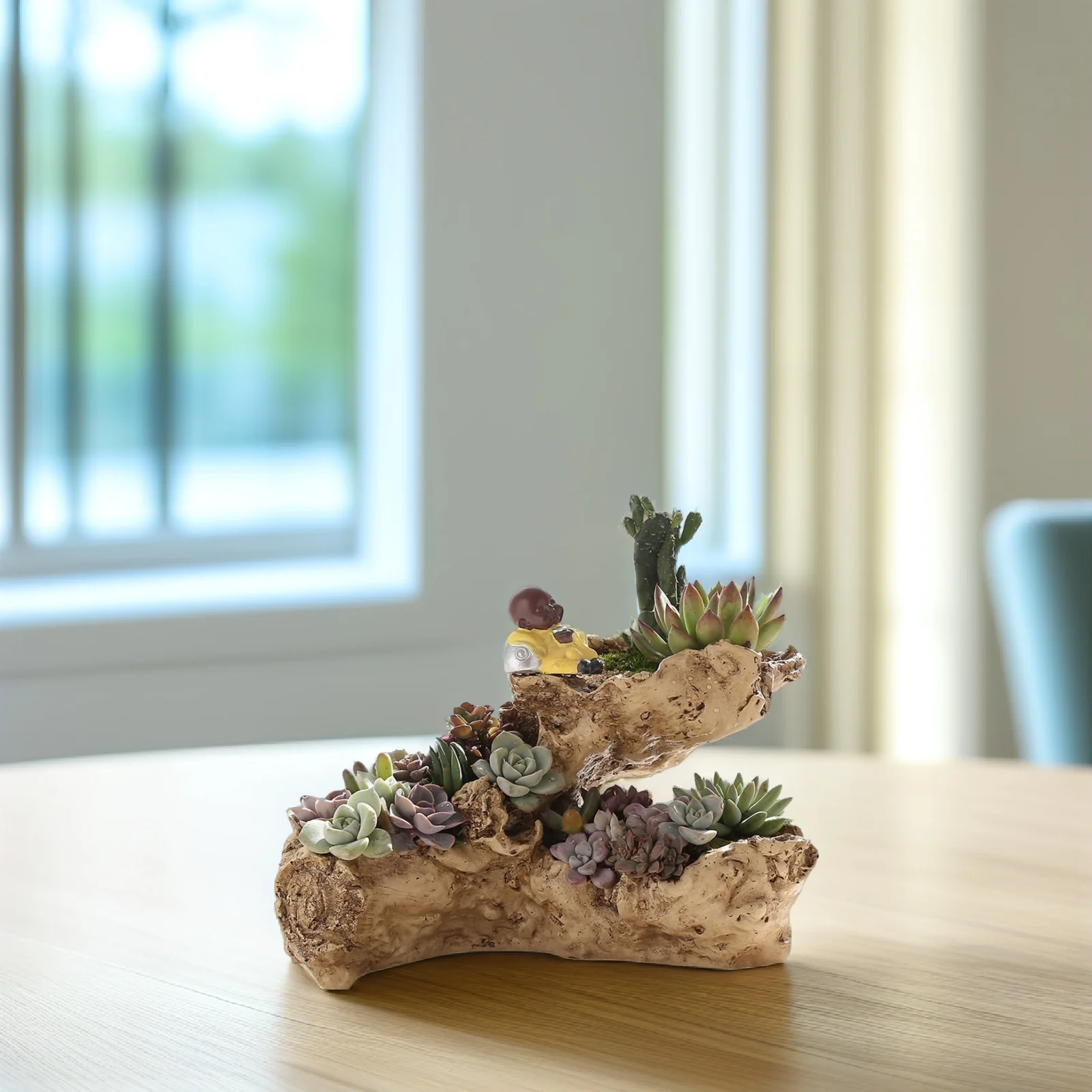 

Multilayer 3 Resin Twisted Driftwood Planter Artificial Root Flower Pot for Succulents Decorative Indoor Outdoor Bonsai