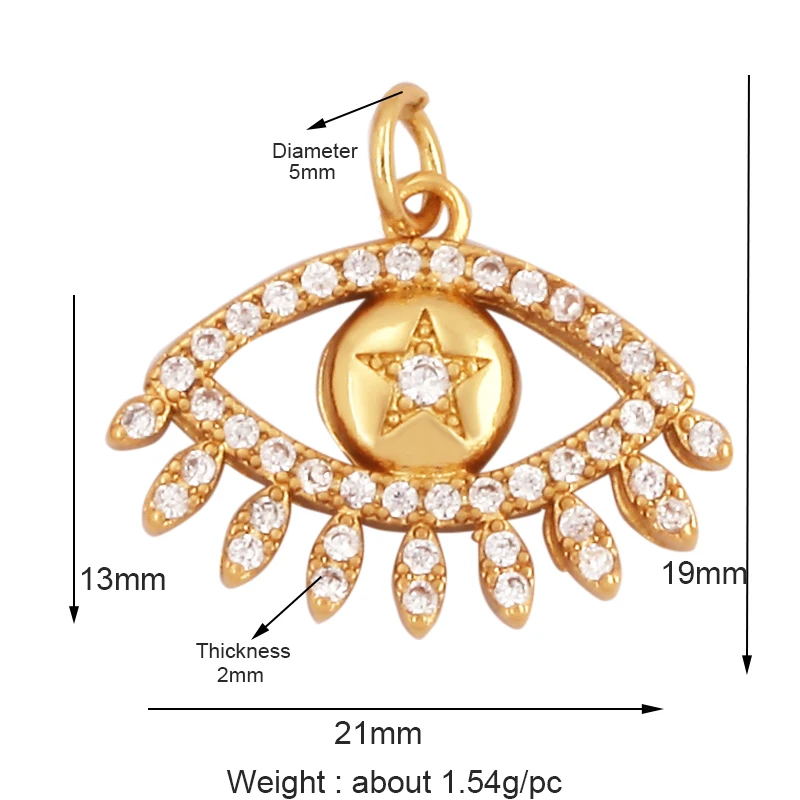 Creativity Colourful Amulet Turkish Lucky Evil Eye Charm Pendant,Cubic Zirconia Paved,Jewelry Necklace Bracelet Accessories L41