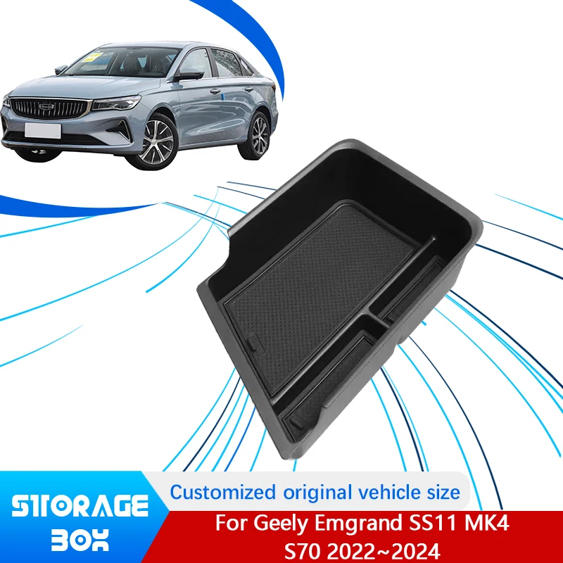 

For Geely Emgrand SS11 MK4 S70 2022~2024 Car Central Upper Layer Console Auto Armrest Storage Box Holder Interior Accessories