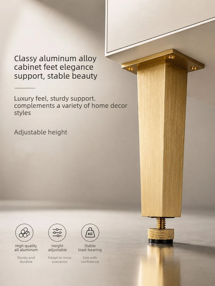 All Aluminum Cabinet Legs Rust Proof Coffee Table Legs Adjustable Cabinet Feets Bedside Table Feets Entrance Cabinet Legs