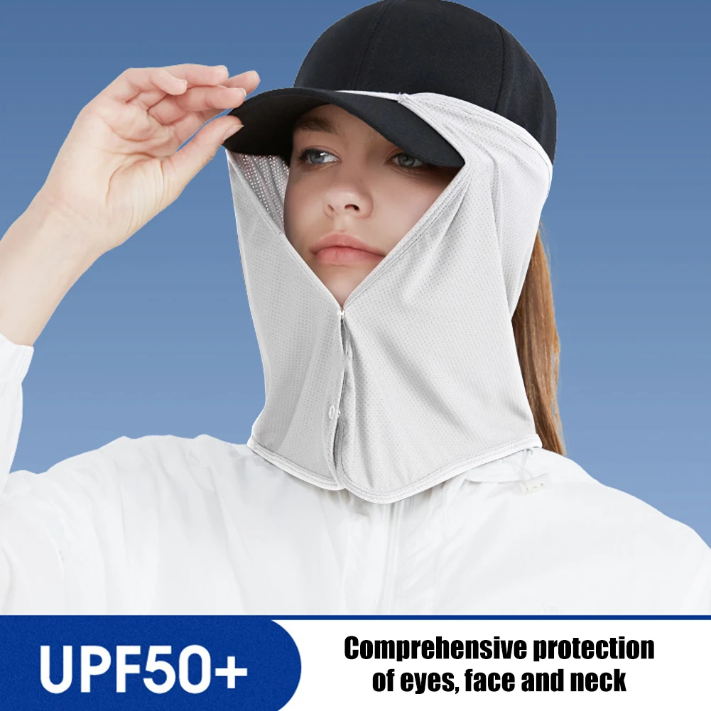 Summer Sun Protection Hat Visor Quick-Drying Breathable Face Neck Sunshade Mask