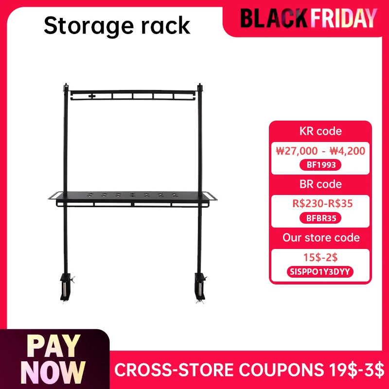 Camping Lightweight Storage Rack Aluminum Alloy Removable 2-Layer Table Rack Outdoor Tableware Storage Rack