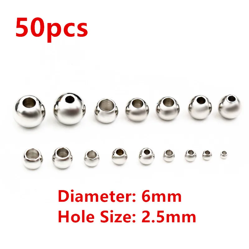 30-100 Stück 2-8mm Edelstahl Gold Farbe Spacer Perlen Charme lose Perlen DIY Armbänder Halskette für Schmuck Herstellung Charms