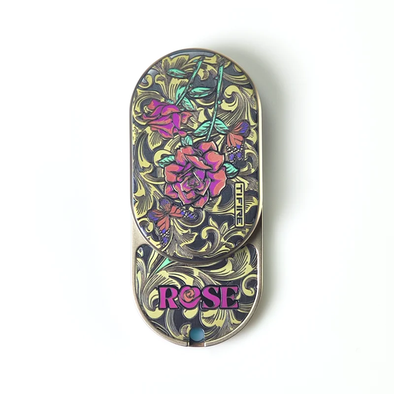 TifireEDC Rose Swirl Mechanical Titanium Alloy Rhythmic Fingertip Push Card Decompression Adult Toy