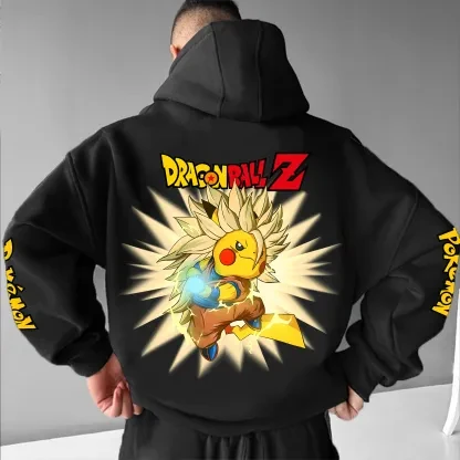 

Pokemon Co-branded Hooded Sweatshirt, Long-sleeved, Loose Clothing for Boys in Autumn and Winter