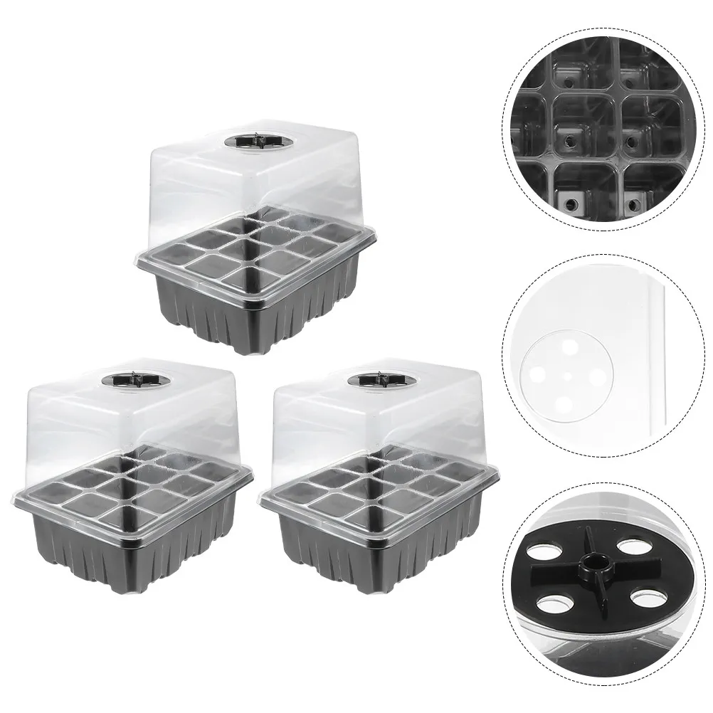 

Набор из 3 прочных пластиковых лотков для рассады, устойчивых к коррозии, для выращивания овощей и садоводства