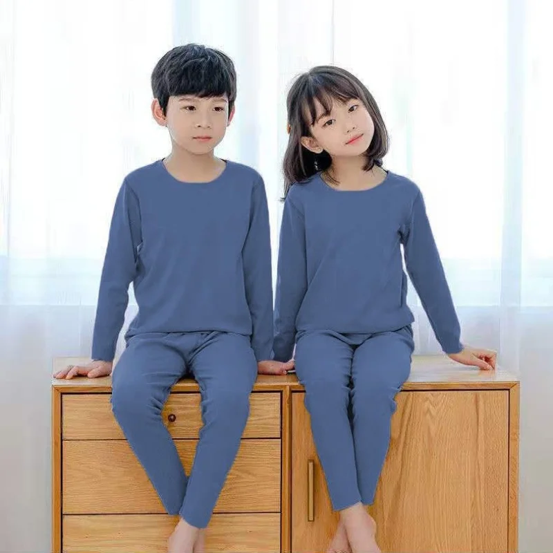 

Europe and America 3-18T Autumn/Winter Boys' Velvet Warm Underwear Girls' Set Children's Plus Thin Velvet Autumn Pants