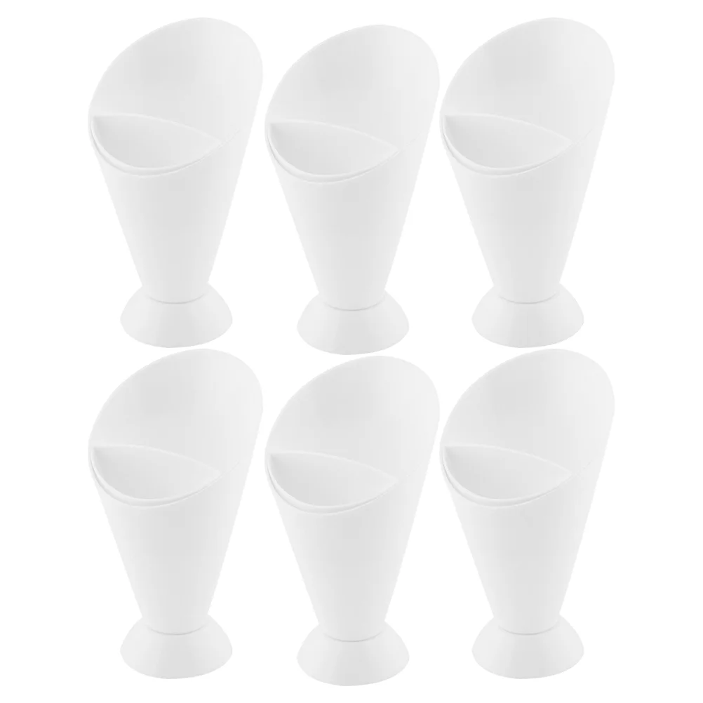 6 Pcs White Dipping Cup French Fries Salad Fry 2 1 Dessert Plate Container