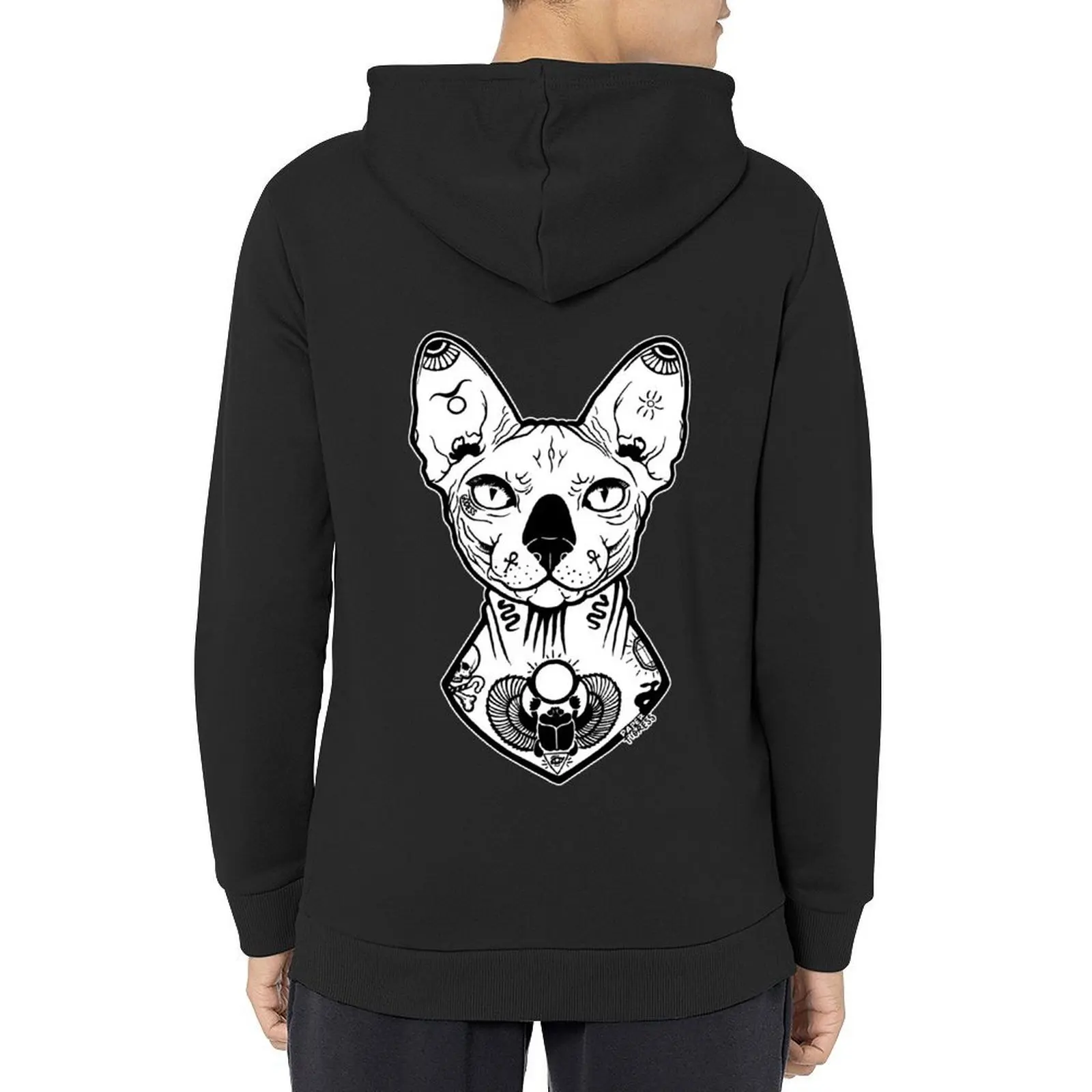 

sphynx cat tattooed Hoodie graphic t shirts men mens clothes men's sweat-shirt set mens designer clothes hoodie graphic