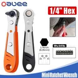 Mini cırcır anahtarı Hex 1 / 4 inç ayarlanabilir Mini hızlı bırakma soket kolu tamir tornavida anahtarı araba için söküm aracı