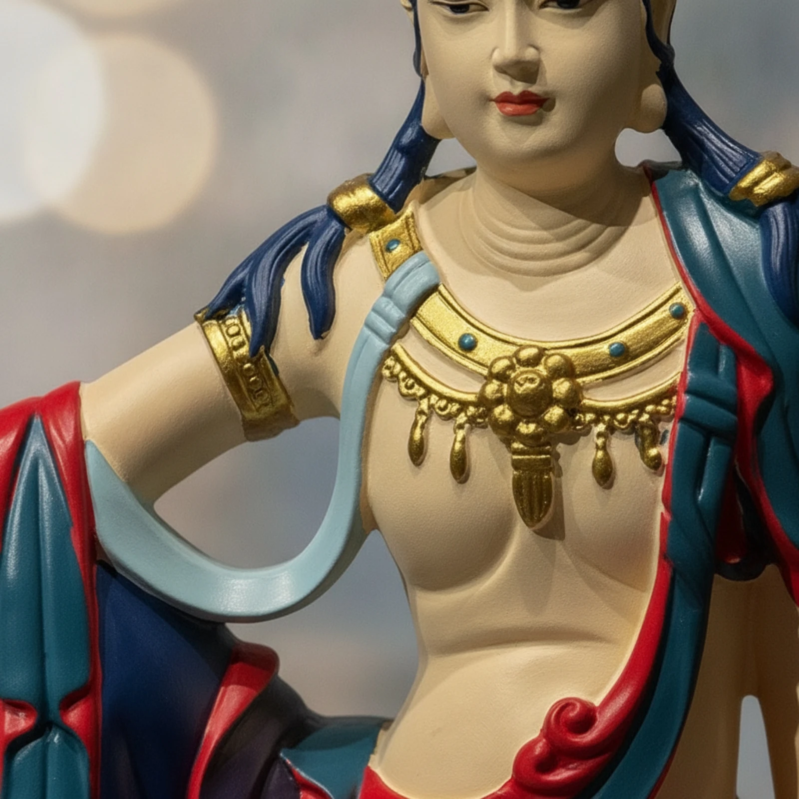 Guanyin Figurine Resin Guanyin Statue Bodhisattva Figurine Chinese-Style Decorative Artwork Traditional for Buddhists - view 6