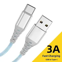 Cabo de carregamento rápido USB Tipo C, Cabo de dados trançado de nylon, iPhone 15 Pro Max, Xiaomi 14, Redmi 13, Oneplus, POCO, Huawei, 0,3 m, 1 m, 2m, 3A