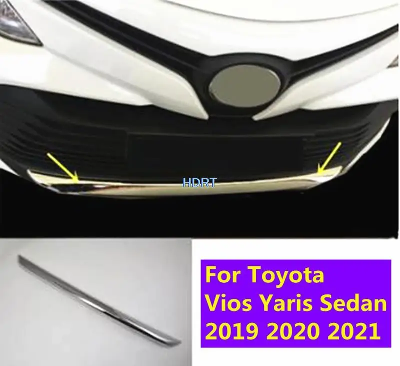 

For Toyota Vios Yaris Sedan 2019-2021 Car Styling Front Bumper Trims Strip Protector Grille Cover Front Ceter Bumper moulding