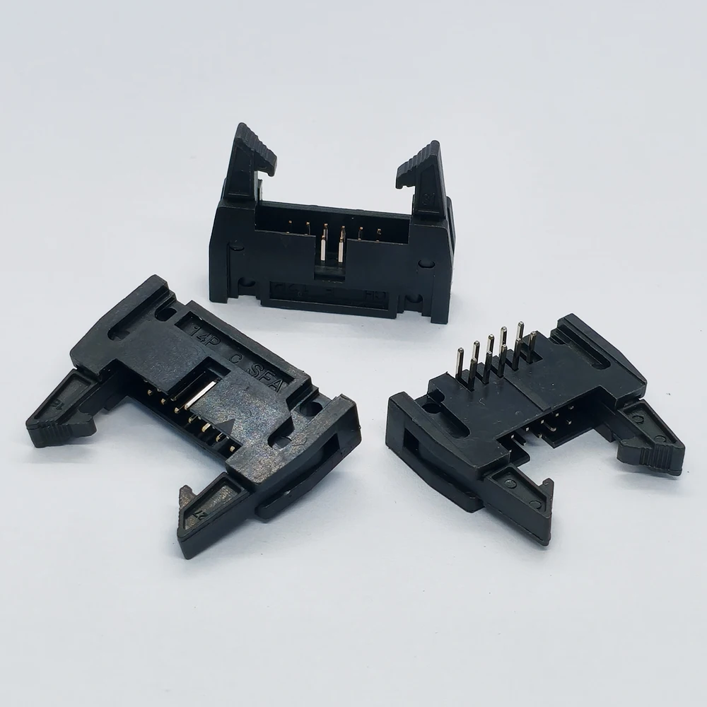 10 Stück DC2 10/12/14/16/20/26/30/34/40/50/64 Pin 2,54mm Rastermaß Stecker mit gebogenen Stiften IDC-Box-Header-Steckverbinder FC-Kabel – Detail 3
